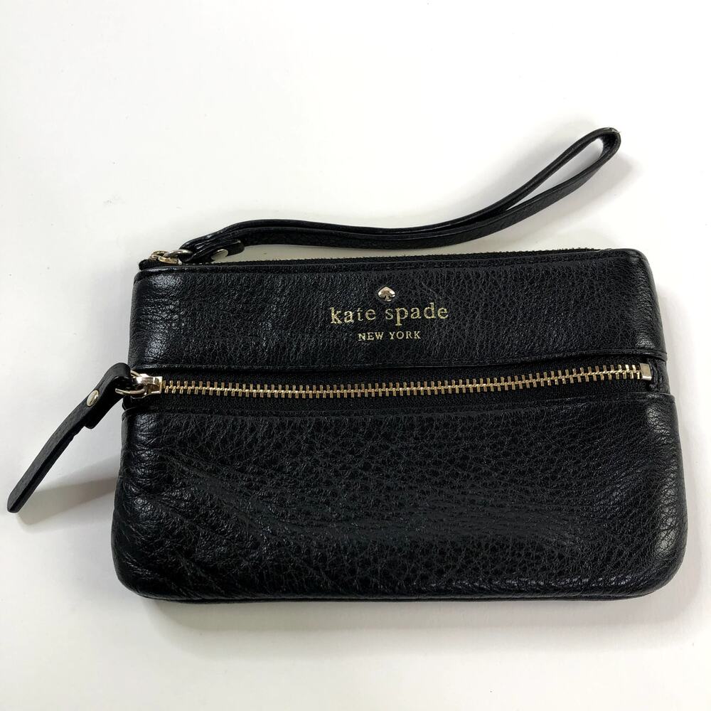 Kate Spade Black Pebbled Leather Wristlet / Clutch #Q331 PLS READ HRJ